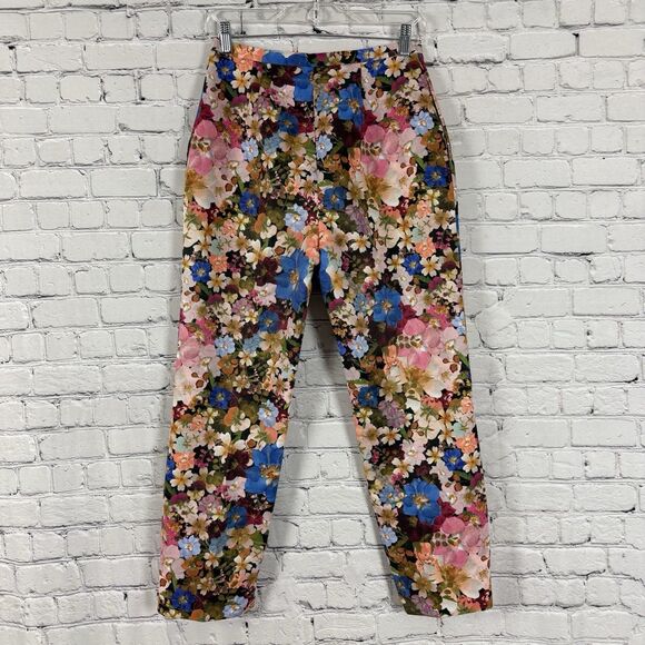 Ted Baker London Madonid Floral Print Slim Trouser Pants Ted Size 1 Womens US 4 - Picture 9 of 15